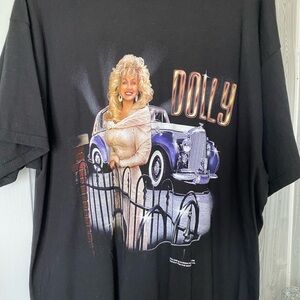 Black Graphic T-Shirt with Dolly Print